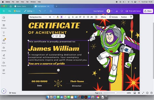 Editable Mickey Mouse Achievement Certificate Template (PDF) - Etsy UK