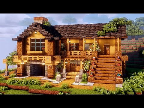 INCREDIBLE Oak House in Minecraft with mine entrance | Minecraft tutorial