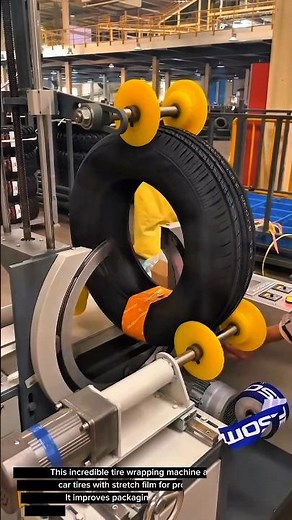 Amazing Tire Wrapping Machine | Automatic Tire Packaging System for Automotive Industry