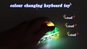 Keyboard Fidget Toy - Fidget Keychain with Led Light Button Keyboard Clicker Fidget Toy for Adults Stress Relief Keyboard Fidget Clicker (Style A)