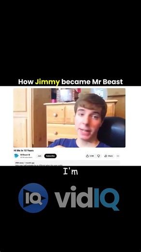 How jimmy became Mr. Beast 🤑@vidIQ #vidiq #youtubetips #youtubegrowth #shorts