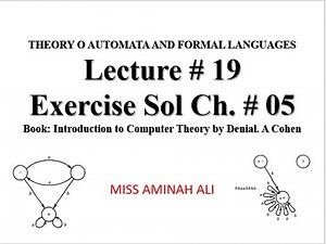 Exercise Solution Ch # 05 | Lecture # 19 | introduction to Computer. theory by Denial A Cohen