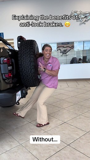 Demonstrating Anti-Lock Brakes Benefits | Car Saleswoman