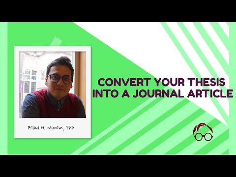 How To Convert Your Master Thesis To A Journal Article