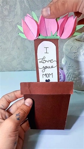 “DIY Mother’s Day Card 🌸 | Easy Flower Pot Surprise Card (So Cute!)” #mothersdaycraft
