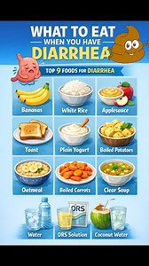 Struggling with diarrhea? 💩 These 9 best foods 3 essential liquids can help calm your gut, firm stools, and prevent dehydration fast. In this short, you’ll learn: ✔ What to eat when you have diarrhea ✔ Best foods for upset stomach ✔ What helps stop diarrhea naturally ✔ What to drink to avoid dehydration Perfect for food poisoning, stomach flu, IBS flare-ups, or digestive issues. 👉 Save this video for next time your stomach acts up 👉 Follow @EatRelaxeThrive for science-backed gut health tips ⚠