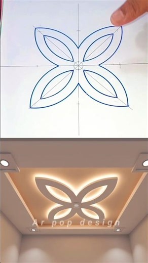 P.O.P Flower Ceiling Design Marking 🌼✍️ #shorts #shortvideo #drawing #design #ytshorts