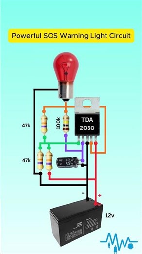 12V SOS Emergency Red Light Blinker Circuit #Shorts