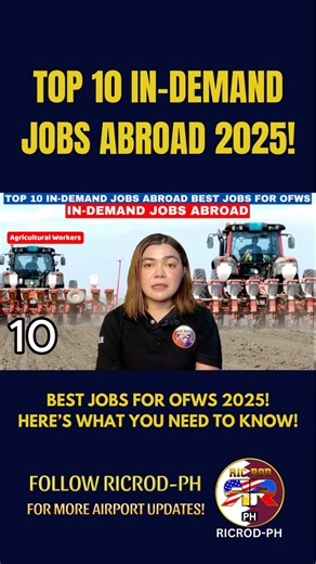 TOP 10 IN-DEMAND ABROAD JOBS 2025! Planning to work overseas this year? Here are the Top 10 most in-demand jobs abroad for 2025 based on global hiring trends and DMW updates. Disclaimer: This video is for informational purposes only and does not guarantee employment or visa approval. Always verify job postings and requirements with the Department of Migrant Workers (DMW) or other official government sources. #JobsAbroad2025 #InDemandJobs #WorkAbroad #OFWUpdate #DMWAccredited #OverseasEmployment 