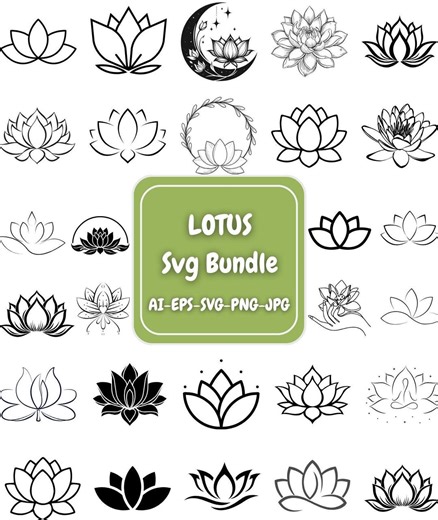 Lotus Flower SVG Bundle, Laser Engraving Files, Sublimation, Lotus Cut Files, Lotus Clipart, Lotus Vector, Lotus Svg, PNG, AI, Eps,jpg - Etsy Canada