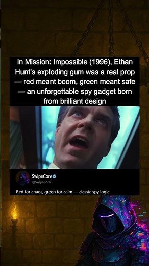 In Mission Impossible (1996), Ethan’s exploding gum was real.