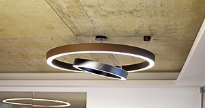 Ring Pendant Light with DALI - Direct Light or Direct / Indirect (Black / White - Various Sizes)