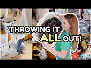 THROWING EVERYTHING OUT IN 2024 / Decluttering, Organizing, & Cleaning! Whole House Declutter