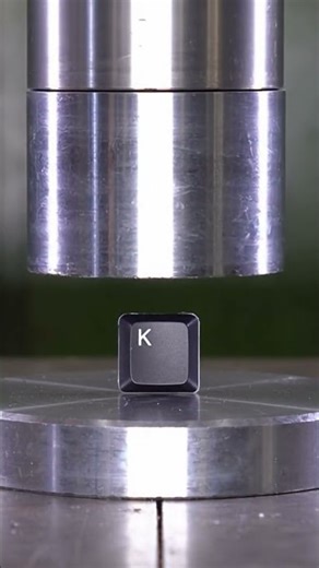 Watch a Hydraulic Press Obliterate a Keyboard Key! #asmr #satisfyingvideos