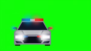 Download Animated police car in high speed pursuit. Emergency response police patrol vehicle speeding to scene of crime. Clip in High resolution with green screen background. for free