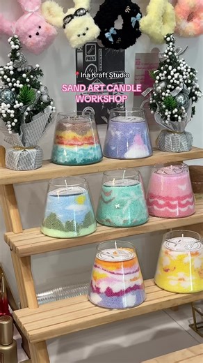 Create your own stunning sand art candle in this hands-on workshop! Learn to layer vibrant colored sand into unique designs like sunsets, patterns, or landscapes 🕯️🌅🌁🏞️🌄 #workshops #activitiesinsingapore #dateideas