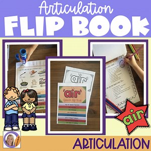 Articulation flip book- 'air' sound for speech and language therapy