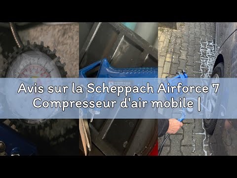 Avis sur la Scheppach Airforce 7 Compresseur d'air mobile | 230 V 1100 W | Pression 8 bar | 180 l/mi