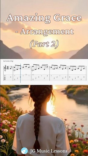 Amazing Grace fingerstyle guitar tabs 🎸