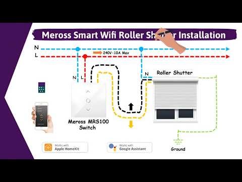 How To Wire Meross Smart Wifi Roller Shutter Switch MRS100 Works With HomeKit I Google Home I IoT