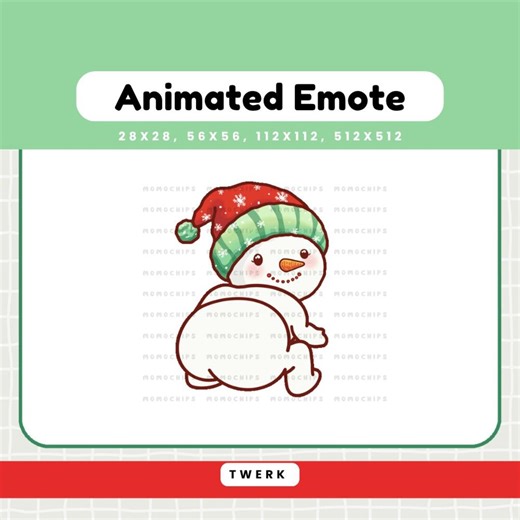 Snowman Christmas Emote Animated, Twerk Twitch Santa Emotes Dance Stream Chat - Etsy