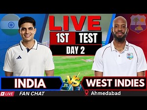 IND vs WI Live: NDIA vs WEST INDIES 1st Test Day 2 | Live Cricket Score | Test Cricket Match Today