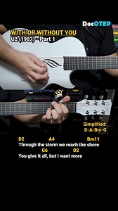 42K views · 546 reactions | With Or Without You - U2 (1987) Easy Guitar Chords Tutorial with Lyrics Part 1 SHORTS REELS | Doc OTEP Studio | Facebook