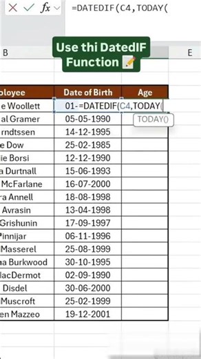 Tricks to Calculate AGE in Excel