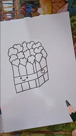 How To Draw a Popcorn 🍿🍿#art#artclass#easydrawings #popcron #viral#vuralshort #shorts