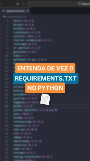 Hashtag - Python, JavaScript, SQL & Ciência de Dados on Instagram: "Chega de confusão na hora de instalar dependências no Python 🐍⚡ Com o requirements.txt você organiza tudo de forma prática e garante que seus projetos rodem sem dor de cabeça. Clica no link da bio e continue aprendendo com o minicurso gratuito 📲 #python #programacao #desenvolvimento #datascience #techtips"