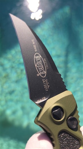Super-clean Microtech Kestrel, featuring a 154-CM blade, a birth date of 04/2011, and Serial #00916!
