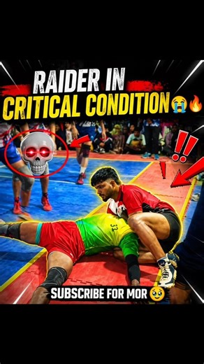 RAIDER IN CRITICAL CONDITION 😭😱 #shorts #kabaddi #viralvideo #trending #trendingshorts #prokabaddi