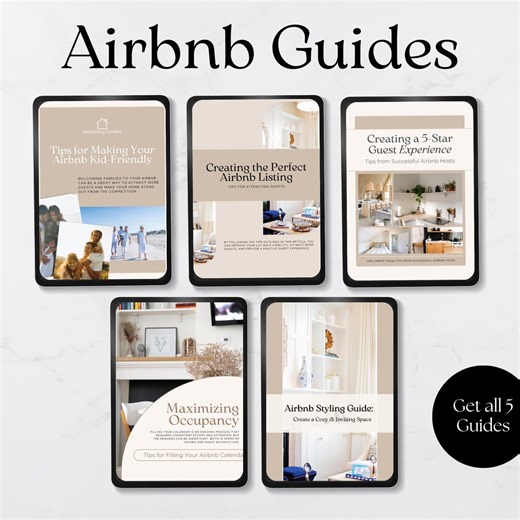 Airbnb Host Guide Bundle | 5 Printable Ebooks for Running a Successful Airbnb | Airbnb Business Books | Airbnb Business Guide - Etsy