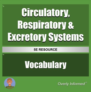 Circulatory, Respiratory & Excretory Systems Vocabulary & Definition Practice