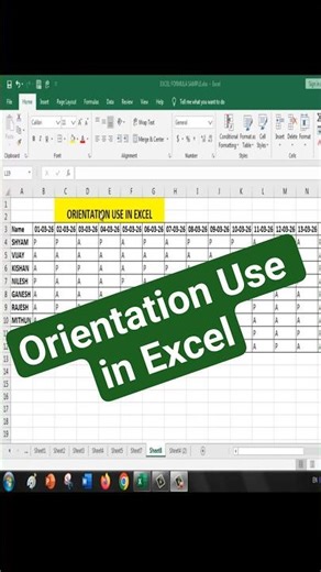 Orientation Use in Excel