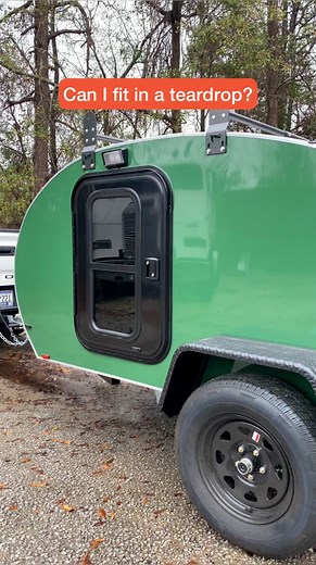 Can you fit? #teardroptrailer #campinghacks #camperbuild #teardropcamper #tinycamper