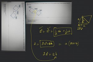 Find a formula for the total area, A, for the figure below in t... | Filo