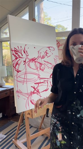 Maddie Grace Art on Instagram: "This 36x36” is in the works! I can’t wait to share my new pieces as they come along! #art #artist #painting"