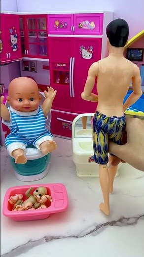 Satisfying With Unboxing Doll Toilet Toys, ASMR Video #shorts