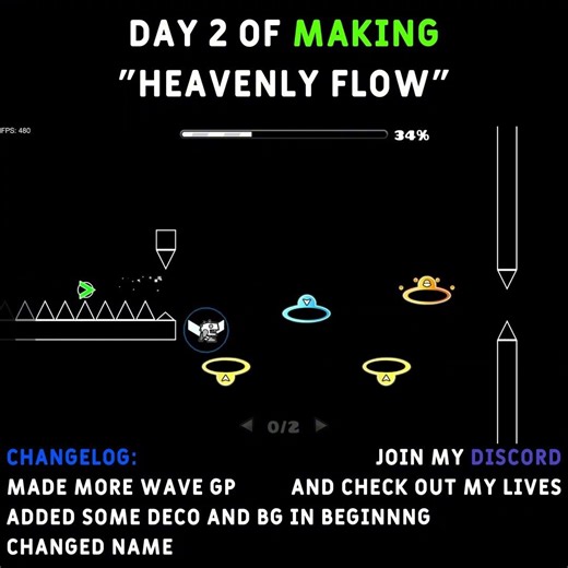 Making Heavenly Flow day 2 #geometrydash #gd #gaming#shorts