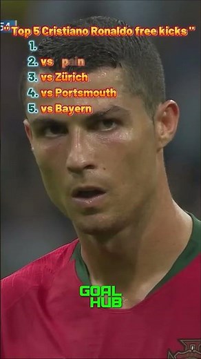 Top 5 Cristiano Ronaldo Free Kicks 🔥⚽ #championsleague #football #fifa
