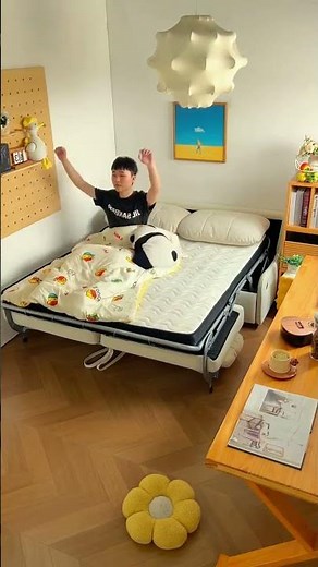 引っ張ってベッドに変身✨折りたたみソファベッド｜弾力マットレス＆省スペース設計🛋️🛏️｜おしゃれなソファ｜MUTUKISTYLE #home #sofa #インテリア #shorts