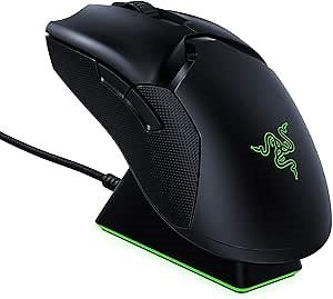 Razer Viper Ultimate with Charging Dock - Ambidextrous Esports Gaming Mouse Powered by HyperSpeed Wireless Technology (Focus+ 20K Optical Sensor, 74g Lightweight, RGB Chroma) Black