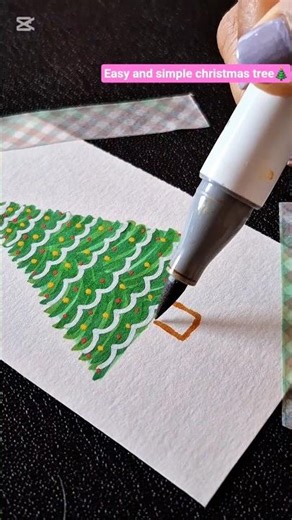 how to draw christmas tree🎄#shorts #christmascard #navidad