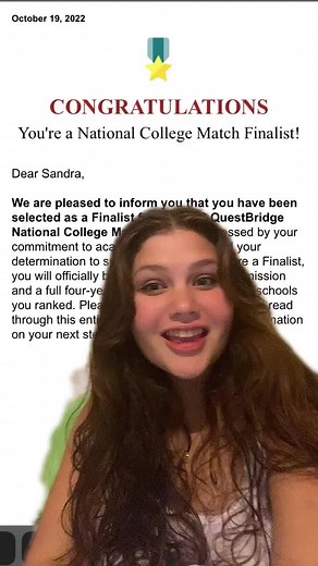found out i’m a quest bridge finalist today 🥹 i am so beyond proud of myself. i know no one asked but this is genuinely such a big deal to me. it’s much more than a distinction. #questbridge #questbridgefinalist #college #collegematch #commonapp #collegeapplications #fyp