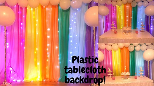 132K views · 550 reactions | Learn how to make a beautiful backdrop using plastic tablecloth that can be use for any party theme. If you would like the backdrop stand or light check out my shop on top | Special Creations By Nelly | Facebook