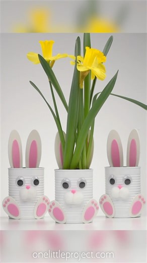 Bunny Tin Can Planters 🐰🐰🐰