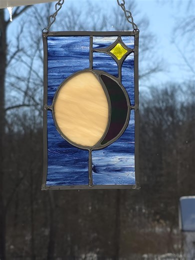 Stained Glass Moon and Star - Etsy