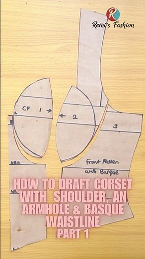 How To Draft A Corset with Shoulder, Armhole, and Basque Waistline #corset, #letsmove