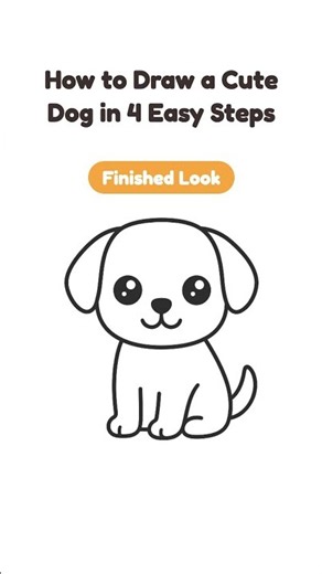 ✏️[A Cute Dog in 4 easy steps]
